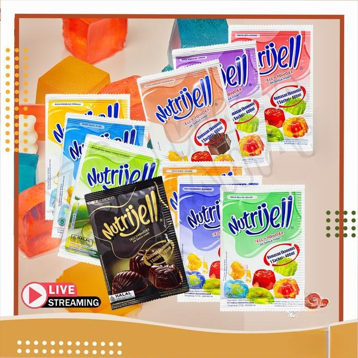

[Bisa COD] Nutrijell Ekonomis Jelly Powder / Nutrijel Jely Rasa Coklat Buah Kelapa Muda / Tepung Serbuk Bubuk Agar Agar Jeli Puding Kemasan Sachet Instant