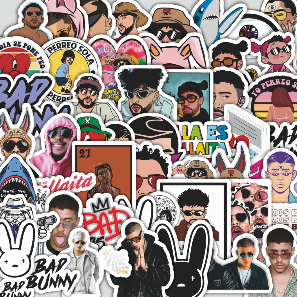 

Stiker Cutting Pack Stiker Bad Bunny Series [Seri Kelinci Buruk] Isi 100Pcs Series Aesthetic Lucu Keren Untuk Koper Bahan Vynil