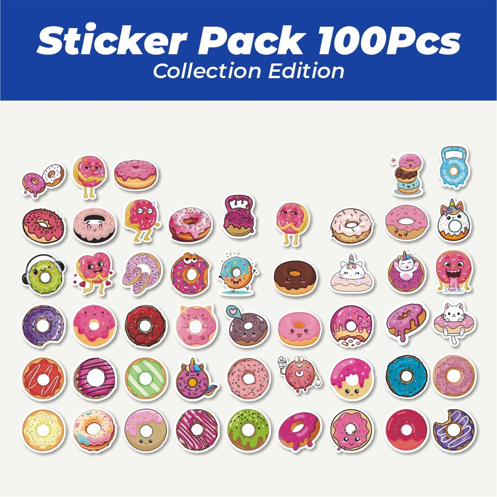 

Hot Stiker Delicious Doughnut 2 [Donat Lezat] Lucu Anti Air Stikers Berperekat Waterproof Sticker Decal Buat Motor Helm Buku Journal Koper Casing HP Laptop Botol Minum