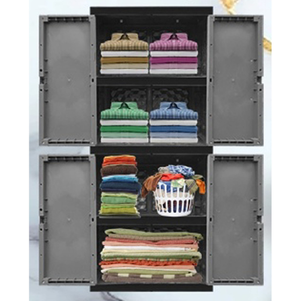 RK Naiba Fit 9524 / 9504 - Lemari Plastik Naiba FIT Jumbo Kaca MIROR + Kunci FULL RAK Cabinet Jumbo