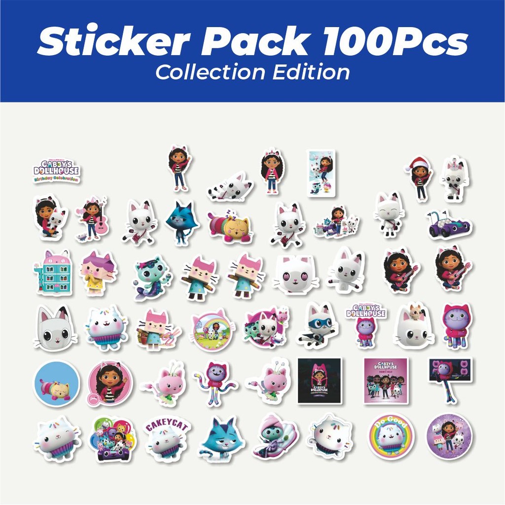 

Hot Stiker Kartun Gabby's Dollhouse Lucu Anti Air Stikers Berperekat Waterproof Sticker Decal Buat Motor Helm Buku Journal Koper Casing HP Laptop Botol Minum