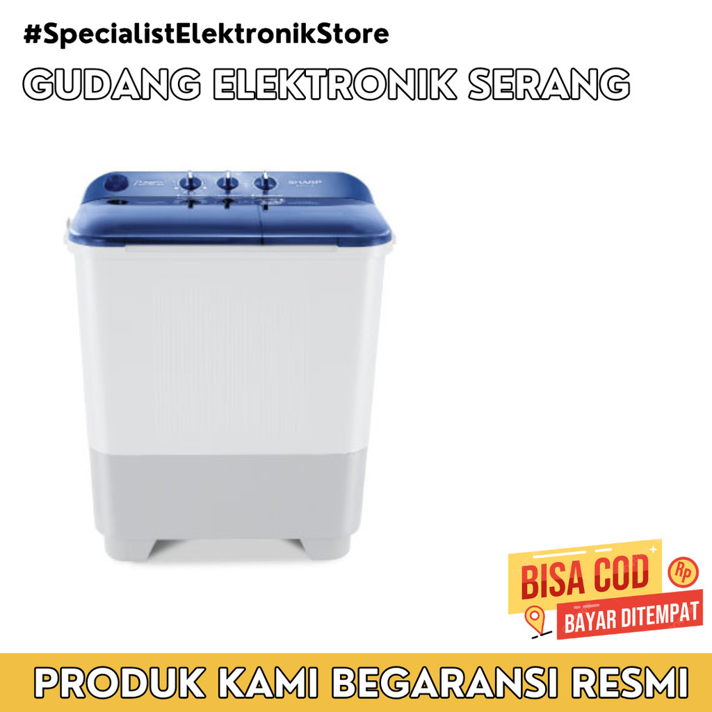MESIN CUCI SHARP 2 TABUNG 7.5 KG - EST 75NT