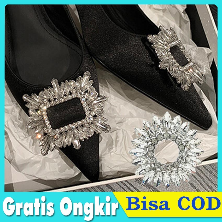 Aksesoris Sepatu Klip Permata Bisa Dilepas - Hiasan Jepit Sepatu Wanita untuk High Heel, Pesta & Pen
