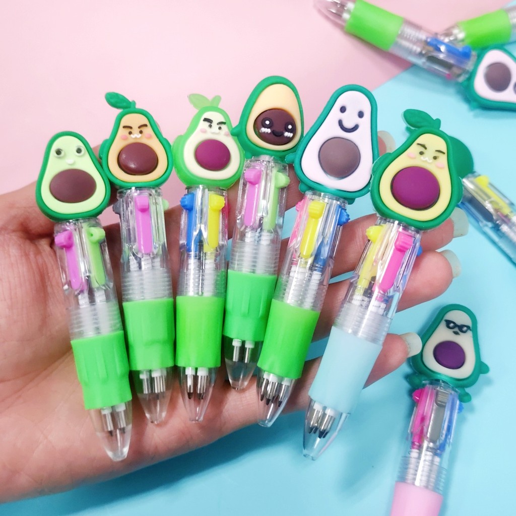 

5Pcs/Lot Cute Cartoon Avocado 4 Colors Mini Ballpoint Pens Kids Writing Supplies Ball Point Pen School Office Stationery Gifts