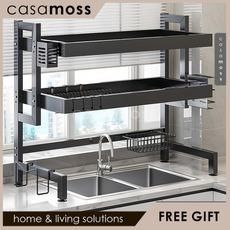 Rak Dapur Rak Piring Wastafel Stainless Steel Rak Cuci Piring Multifungsi Rak Piring Stainless Rak D