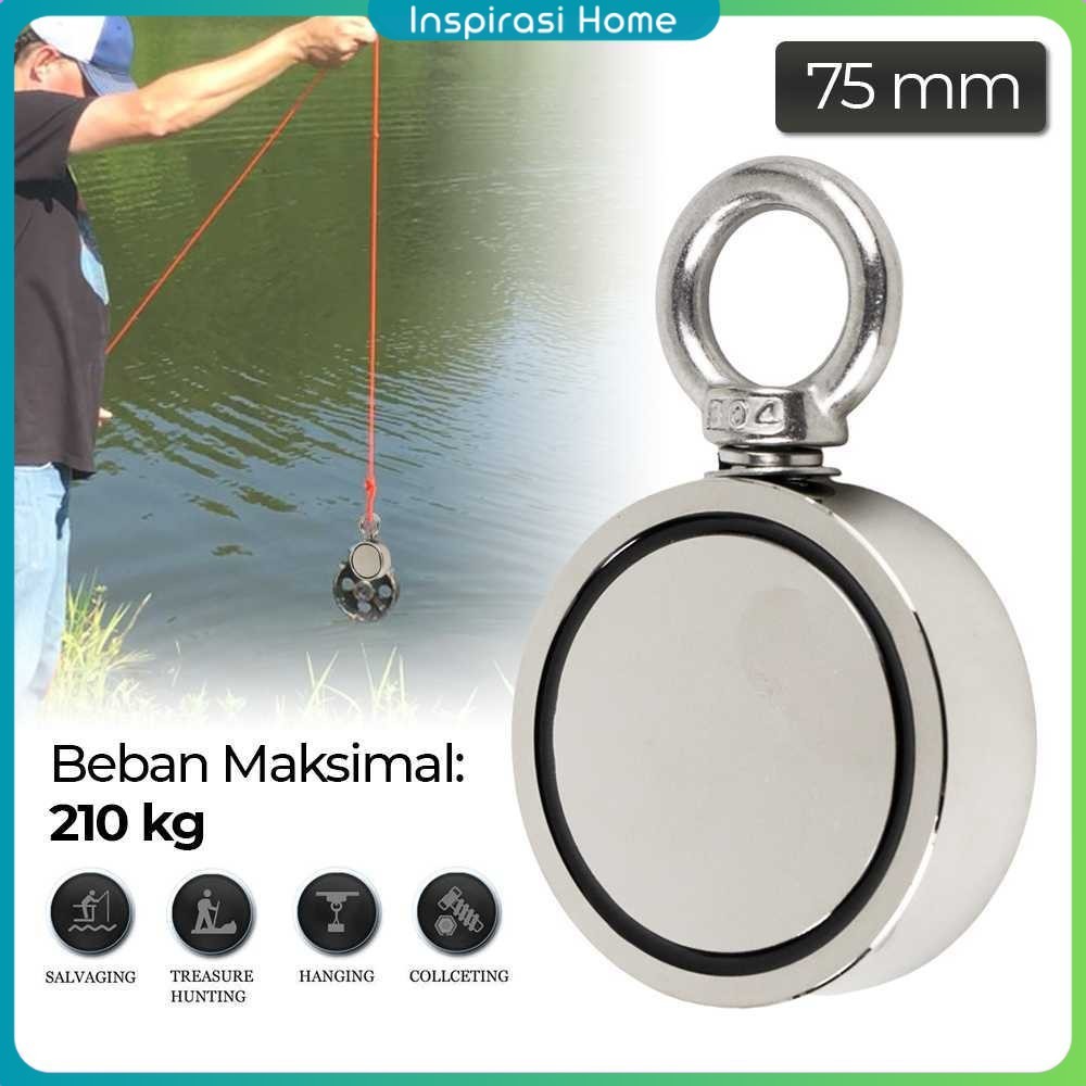 Taffware Magnet Gantungan Round Hook Strong Neodymium 75mm - D75
