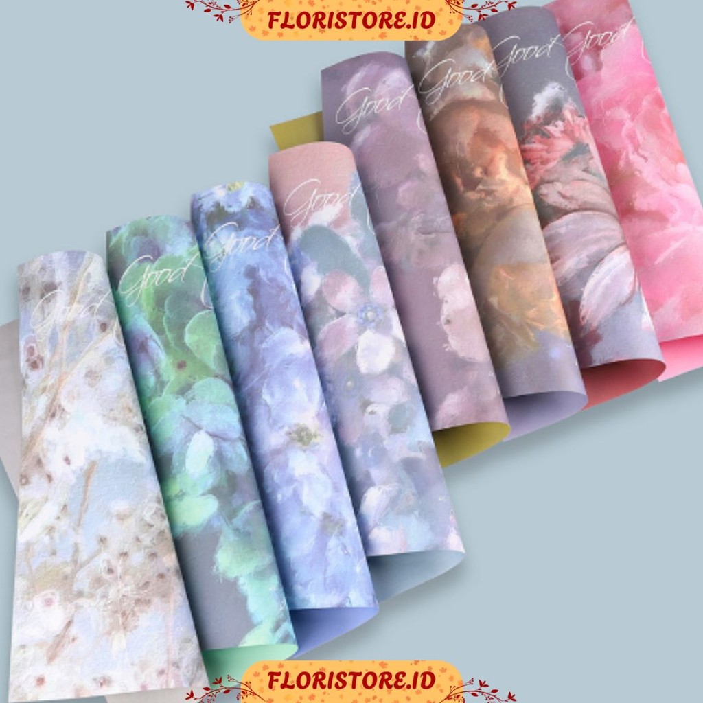 

PAINTING FLORAL MOTIF PAPER / CELLOPHANE / FLORIST PAPER / KERTAS BUKET BUNGA / WRAPPING WRAPPER