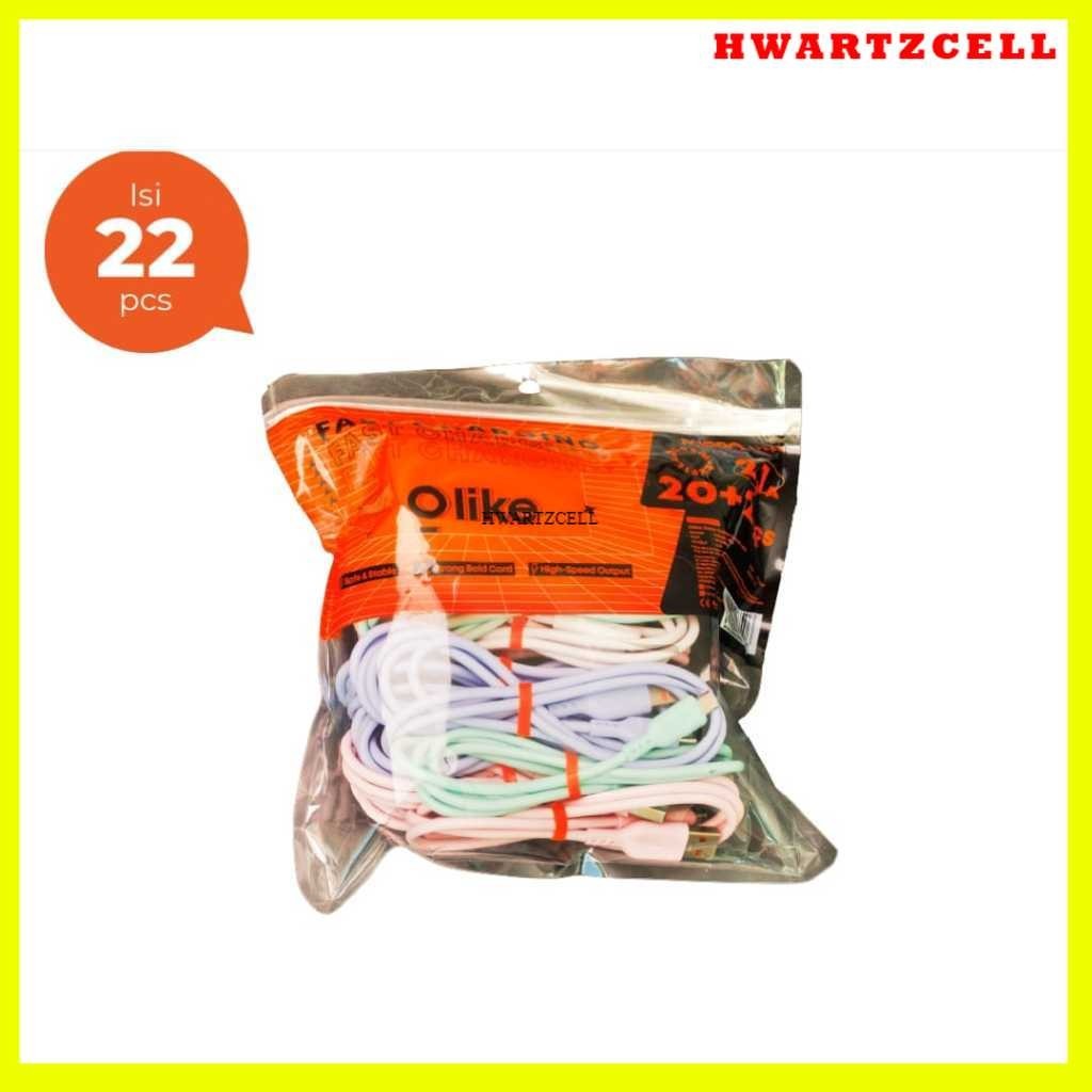 

[HWARTZ] OLIKE D306 REFILL KABEL DATA MICRO/TYPE-C (1 POUCH ISI 22 PCS) DATA CABLE FAST CHARGING 1M OLIKE
