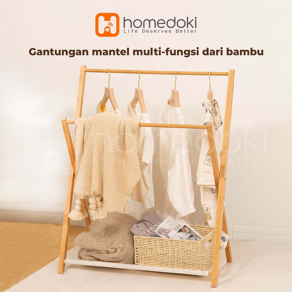 Homedoki Bambu - Rak Gantungan Multi-fungsi