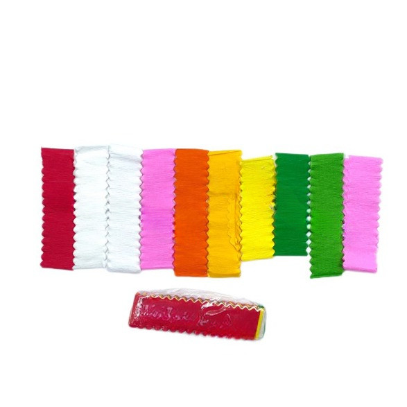 

( DAPAT 10 PLASTIK KECIL ) Kertas Krep Crape Crepe Dekorasi Hiasan Warna Warni POTONGAN 17 AGUSTUS