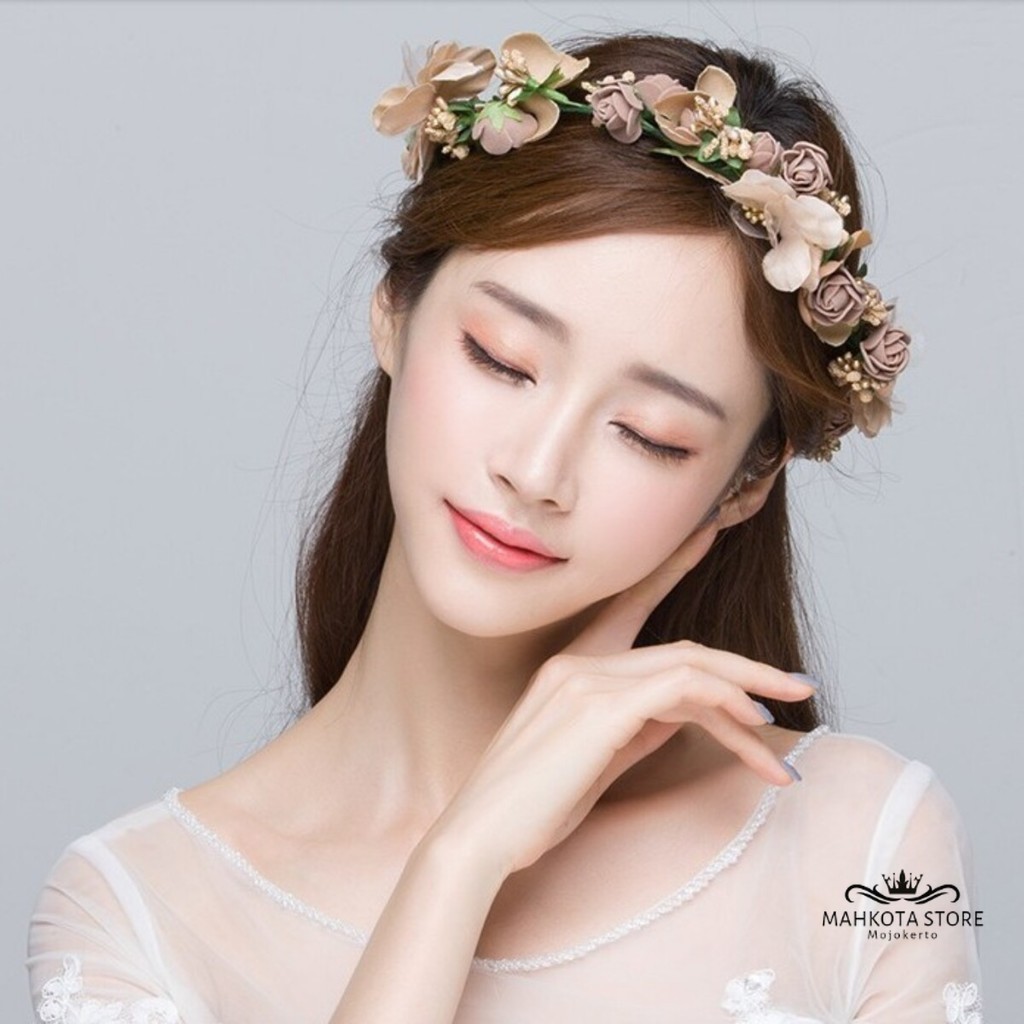 Mahkota Bunga Besar Aksesoris Rambut Pengantin