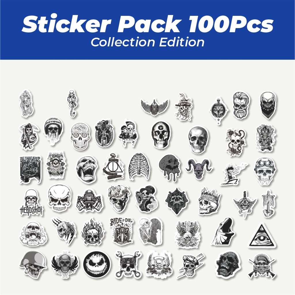 

Hot Stiker Punk Gothic Art Classical Black & White Lucu Anti Air Stikers Berperekat Waterproof Sticker Decal Buat Motor Helm Buku Journal Koper Casing HP Laptop Botol Minum