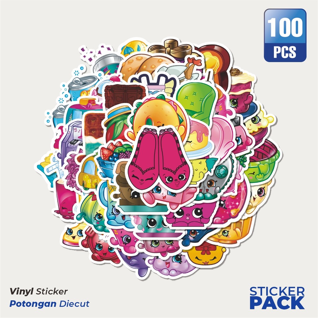 

Stiker Vinyl Stiker Shopkins Versi 4 Waterproof Aesthetic- Untuk Laptop, Motor, dan Helm - Paper Stationery Pack