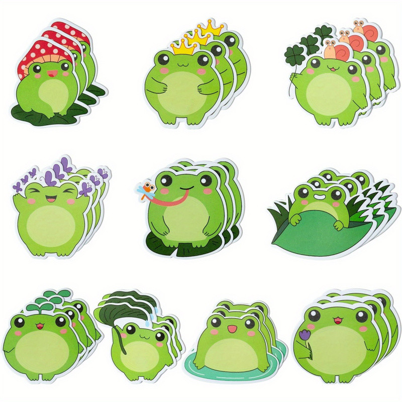 

10 Pcs Cute Cartoon Frog Sticky Notes - 200 Sheets for Office, School, Birthday Party Gifts and Gift Bags, Gift Bag Fillers