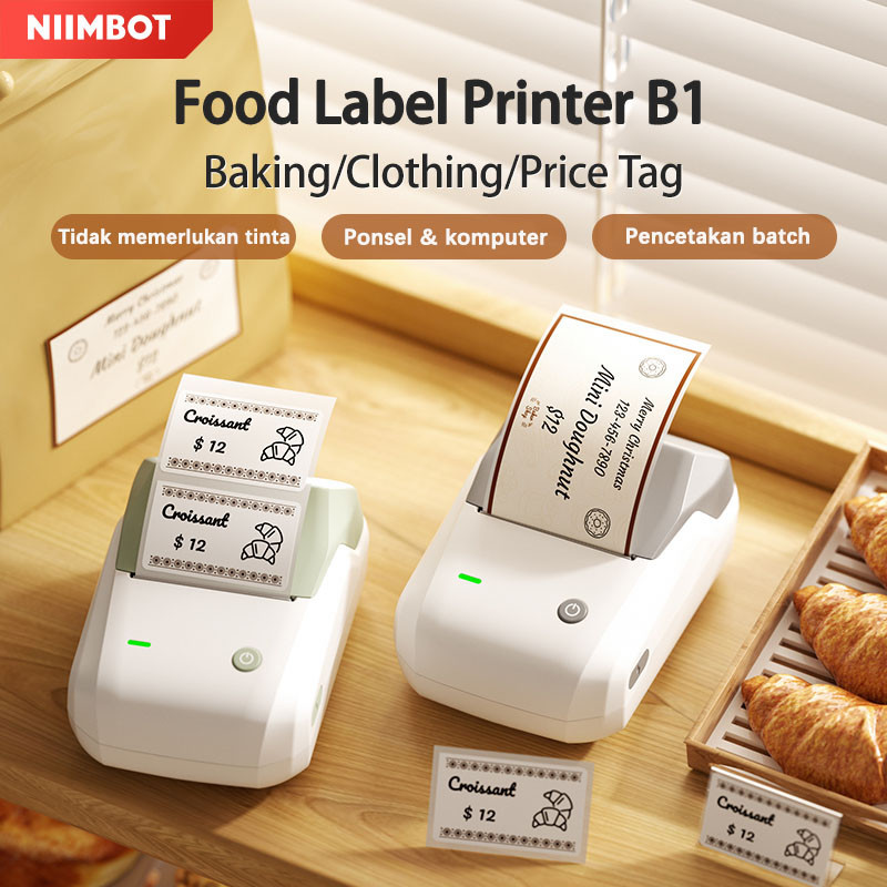 

New Niimbot B1 Printer Label Harga Barcode, Printer Stiker Tanggal untuk Toko Kelontong/Makanan RotiPremium