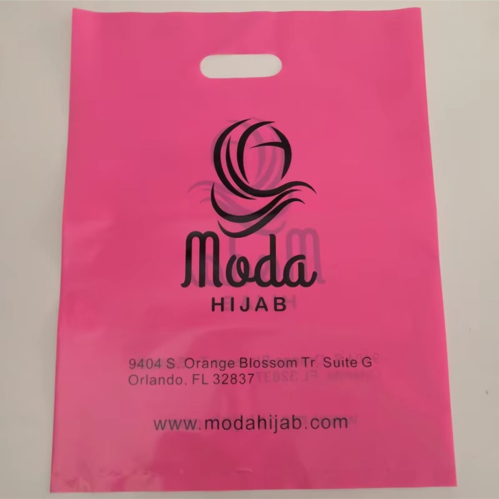 Promotional hot sale custom logo tote plastic shopping bag