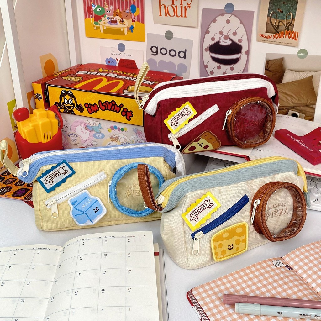 

Tas Pensil Pizza Susu Serbaguna / Kotak Tempat Pensil Kanvas Tas Alat Tulis Multifungsi Untuk Kotak Pensil Aesthetic Korea