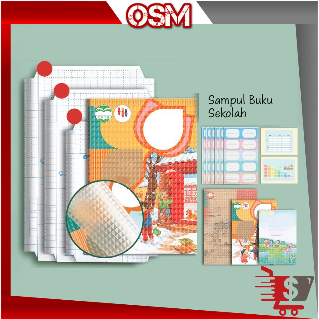 

OSM - S6665 Sampul Buku Tahan Air / Sampul Buku Plastik / Cover Buku Anti Air / Sampul Buku Sekolah / Film Pelindung Buku