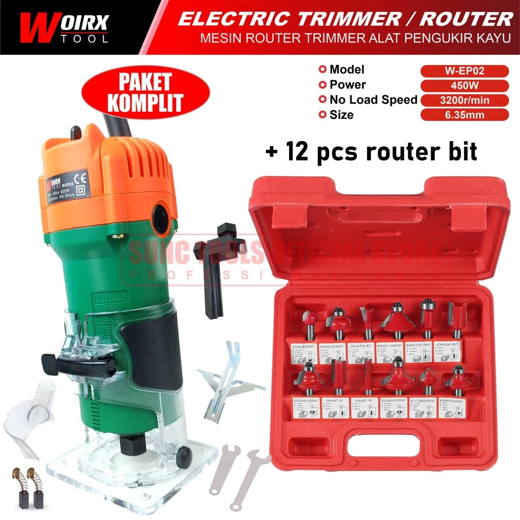 Mesin Router Trimmer Alat Pengukir Kayu WOIRX TOOL