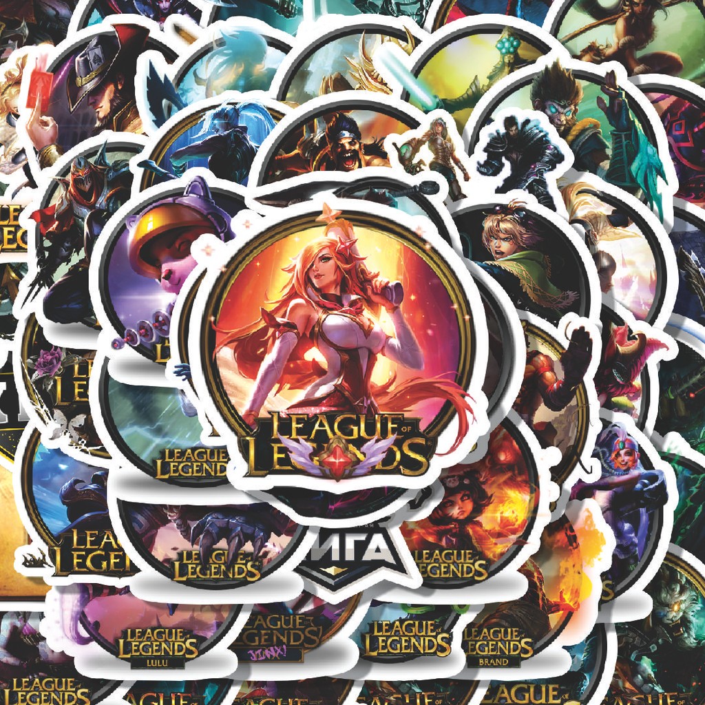 

100PCS Lucu Stiker League Of Legends Badge 1 Stiker Aesthetic Stiker Anti Air Stikers Berperekat Waterproof sticker decal buat Motor Helm Buku Journal Koper Casing HP Laptop Botol Minum Hadiah anak