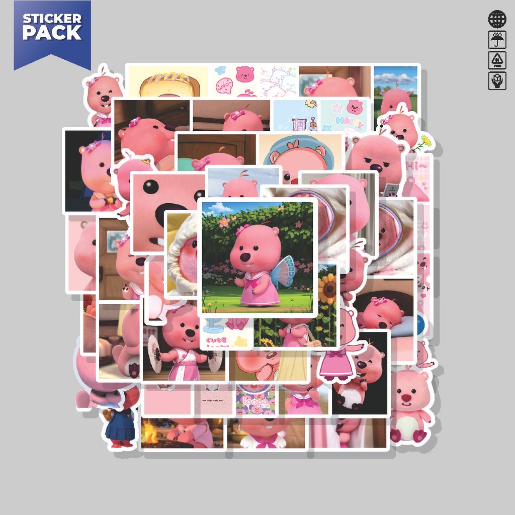 

[100PCS]Stiker Pack Stiker Loopy Pororo Aesthetic Vinyl Anti Air Dekorasi Sticker Laptop Buku Journal Koper Helm Casing HP Gitar Helm Skateboard