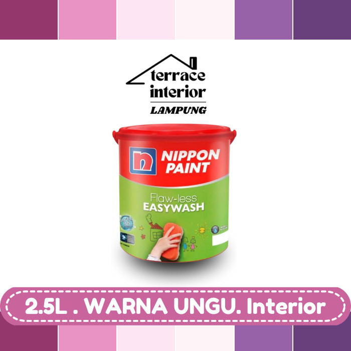Cat Tembok Nippon Paint Flawless Easywash Interior Warna Ungu 2.5 Liter