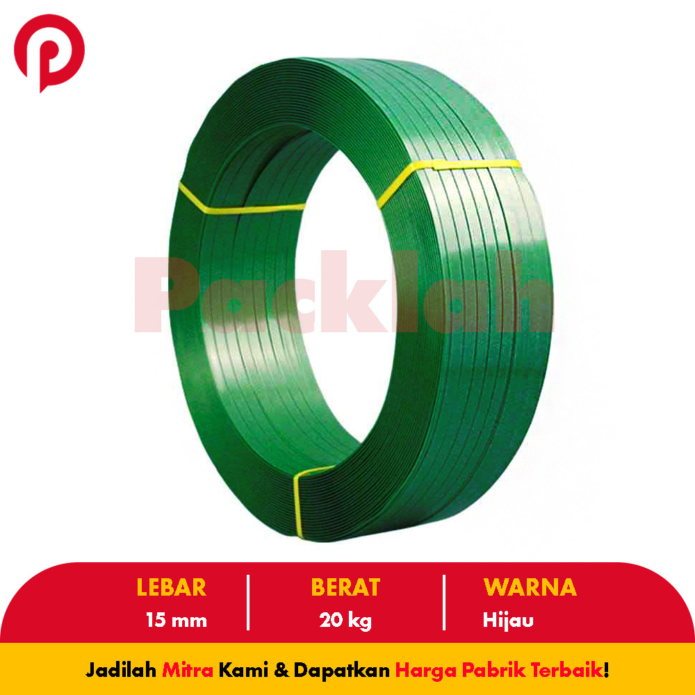 

Tali Strapping Band Polyester PET Hijau 15.5mm x 20 kg / Tali PET Hijau - Packlah