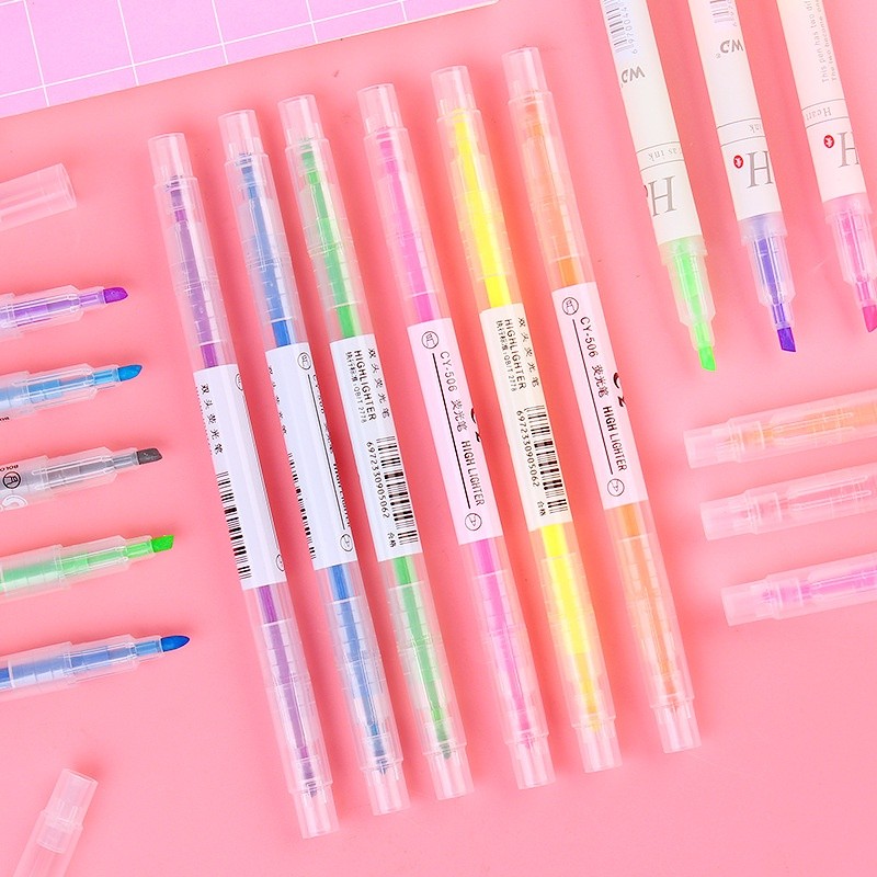 

OS -I401- Stabilo Panjang 6 Warna 2 Sisi - Double side Highlighter color - Stabilo Warna Warni