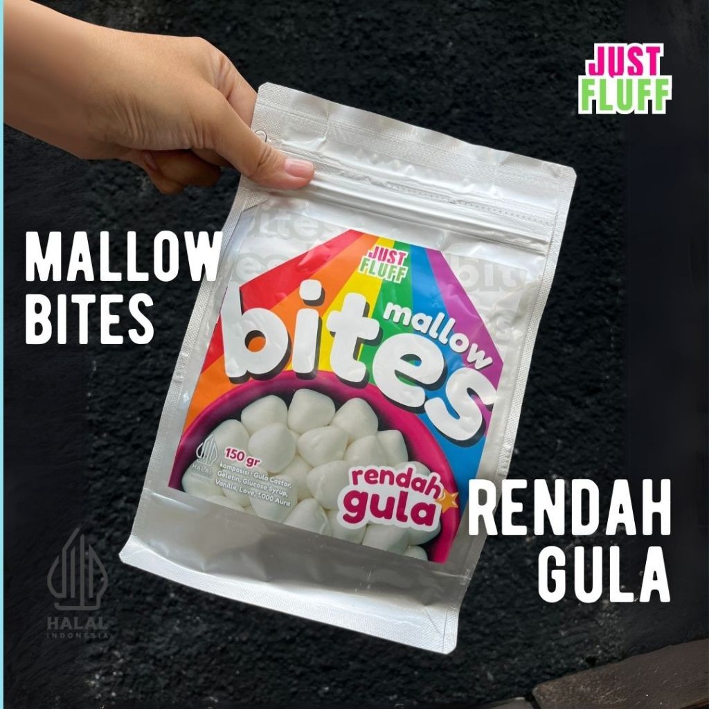

MARSHMALLOW BITES JUSTFLUFF [PLAIN MARSHMALLOW] [RENDAH GULA] [HALAL] [150G]