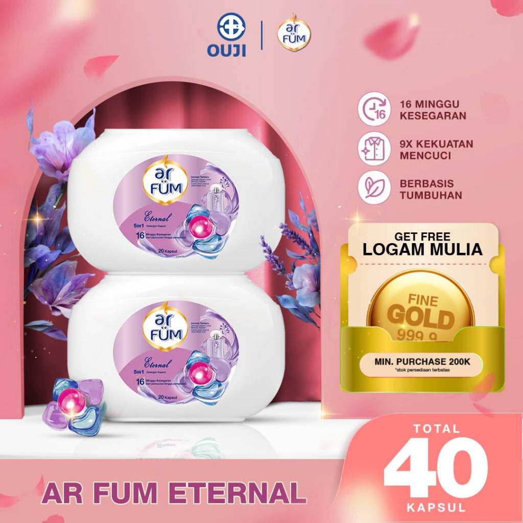 BUY 1 TUB GET 1 TUB ARFUM DETERGENT CAPSULES - 40 CAPSULES TOTAL - DETERGENT CAPSULES - LAUNDRY DETE
