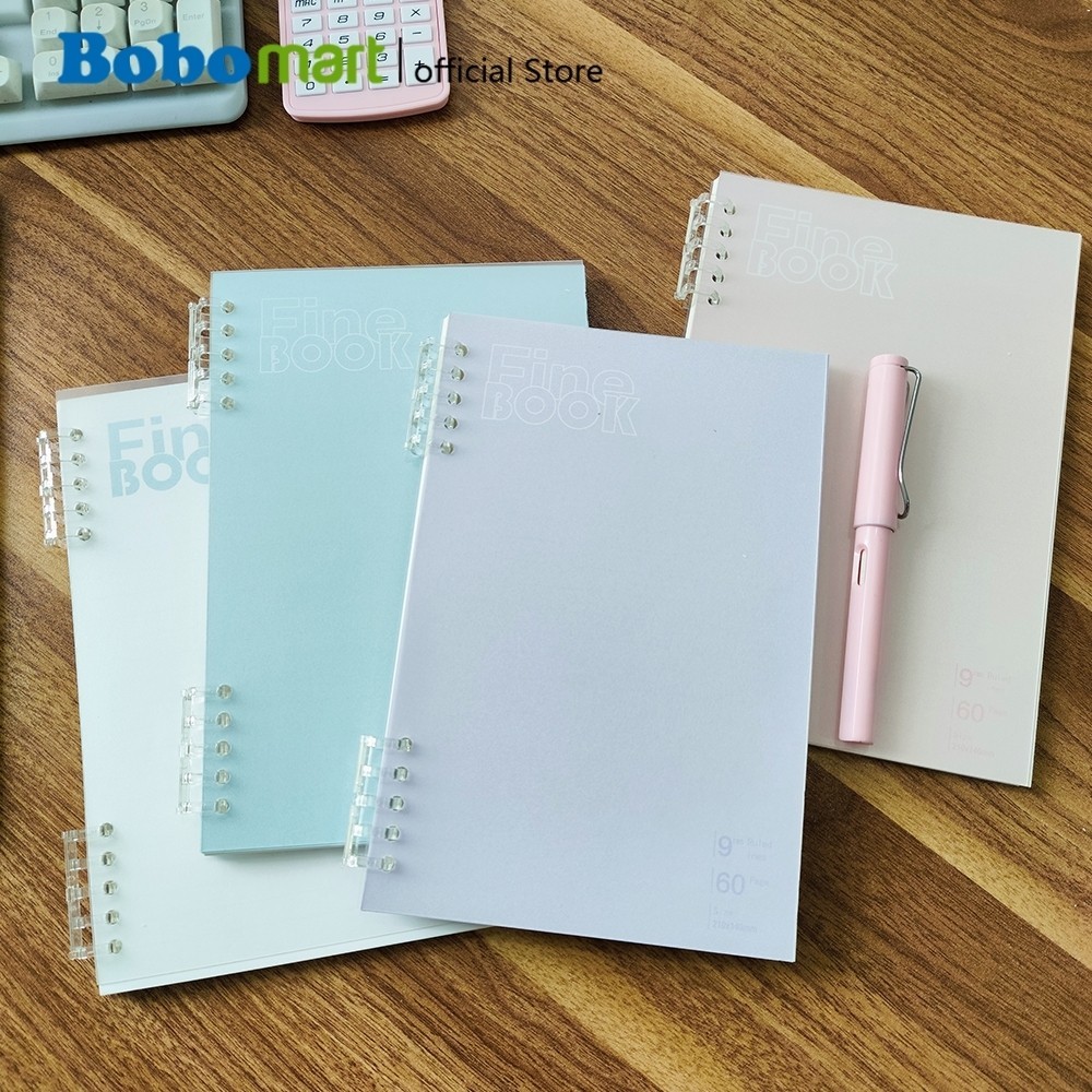 

BOBOMART Buku Tulis Catatan Bergaris Binding Ring Spiral Ruled Notebook Elegan A5 60 Lembar ZXB-5630