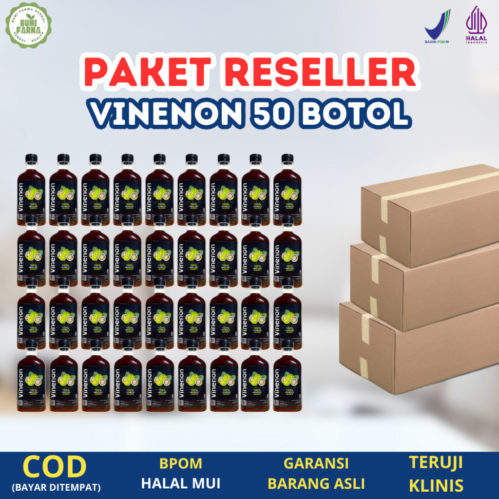 

PAKET RESELLER 50 BOTOL Vinenon Cuka Mengkudu Murni Ampuh Hancurkan Batu Ginjal Melancarkan Purin