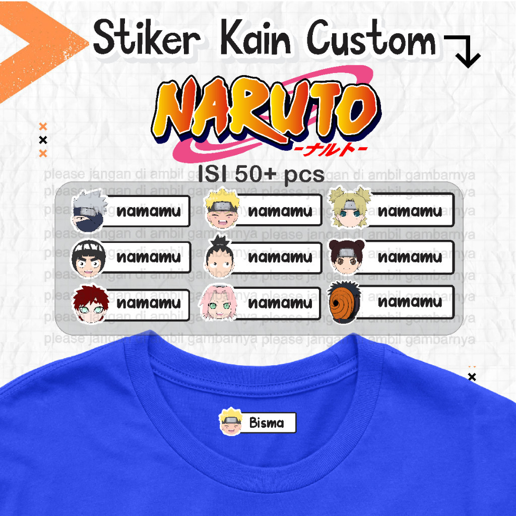 

SEHARI JADI !! STIKER KAIN (BISA SEMUA JENIS KAIN ) ISI 50+ pcs Stiker Kain Custom . Stiker Label Nama Kain Baju Anak Sablon Setrika