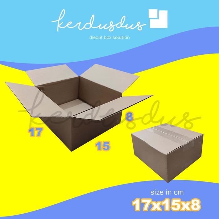 

17x15x8 cm kardus box karton kotak packing packaging POLOS SHEET