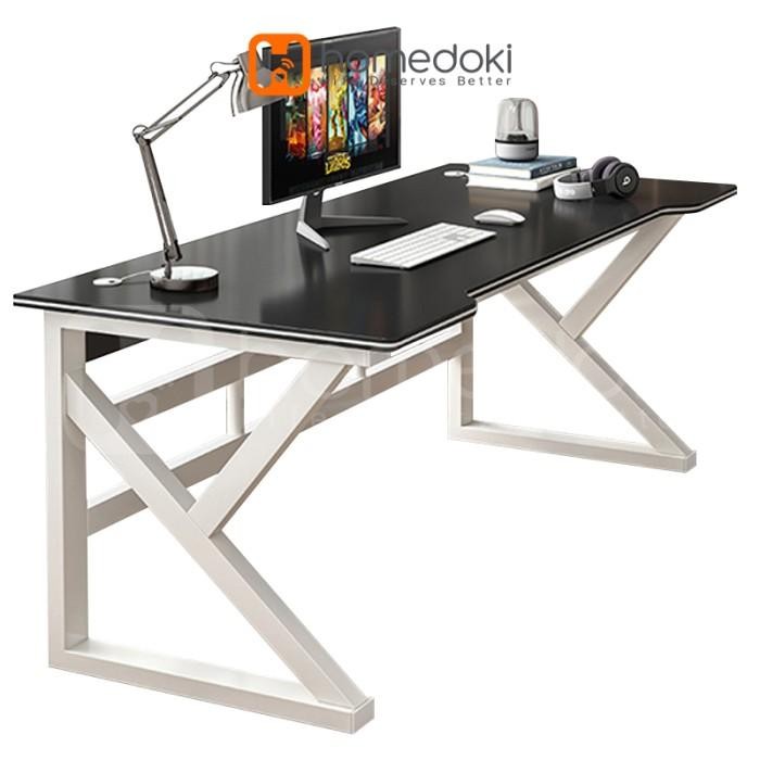 Promo Juara Meja Komputer / Gaming Table/ Meja Belajar / Meja Kerja Meja PC Gaming - Putih, SPASTI C