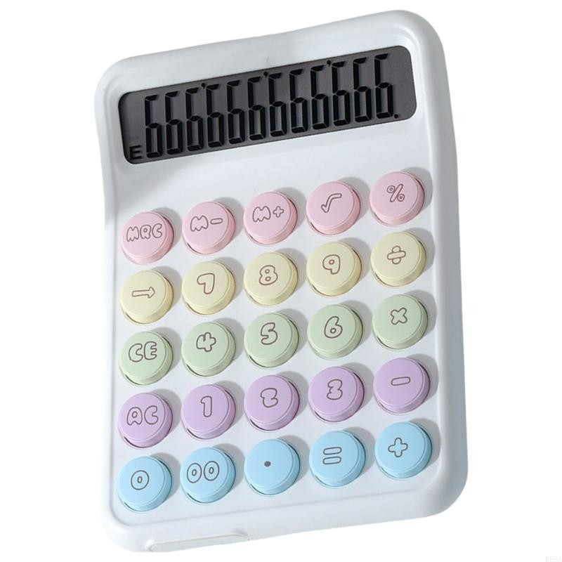 

Portable 12Digit LCD Calculator Easy to Read Screen Slip Resistant Base Mechanical Keypad Calculator for Various Use R58A