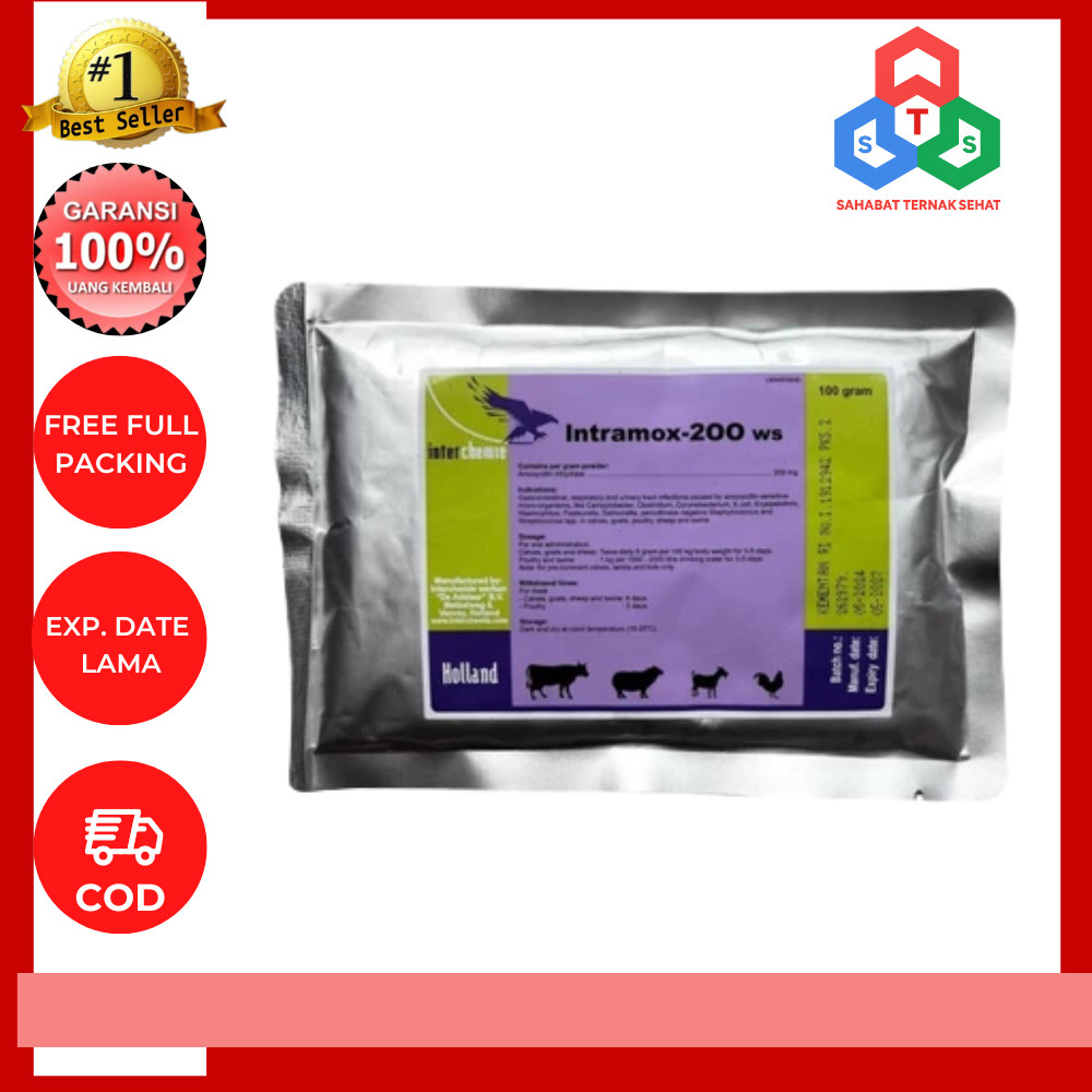 Intramox 200 WS 100 gram - Mengobati Infeksi Saluran Pencernaan dan Pernafasan Hewan Ternak