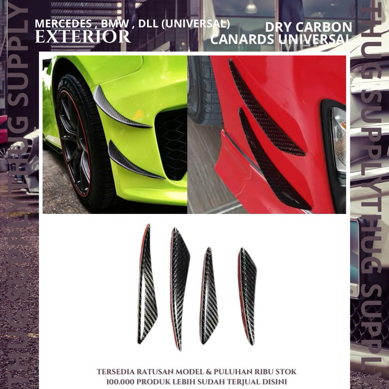 CANARDS DRY CARBON UNIVERSAL CANARD SIRIP KARBON SPOILER SPLITTER FIN BUMPER LIPS FRONT KEVLAR MERCE