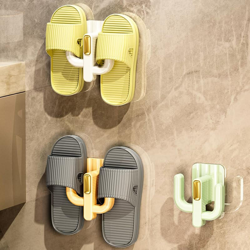 

No Punching Wall Mounted Slippers Rack Bedroom Toilet Drainage Rack Home Slipper Hook Neat Storage Shoe Drying Slippers Racks