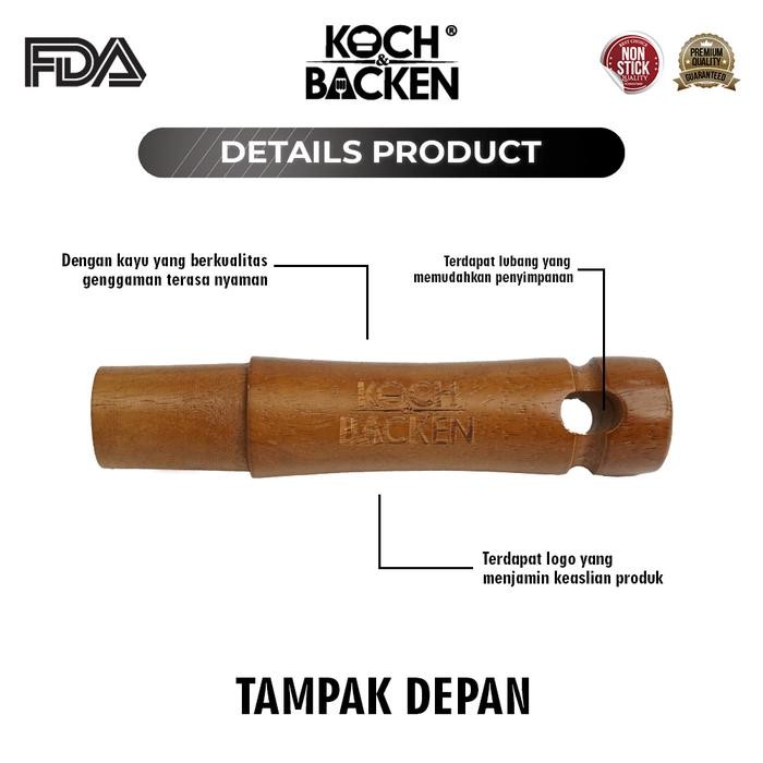 KOCH&BACKEN Gagang Kayu Wajan Penggorengan - Warna