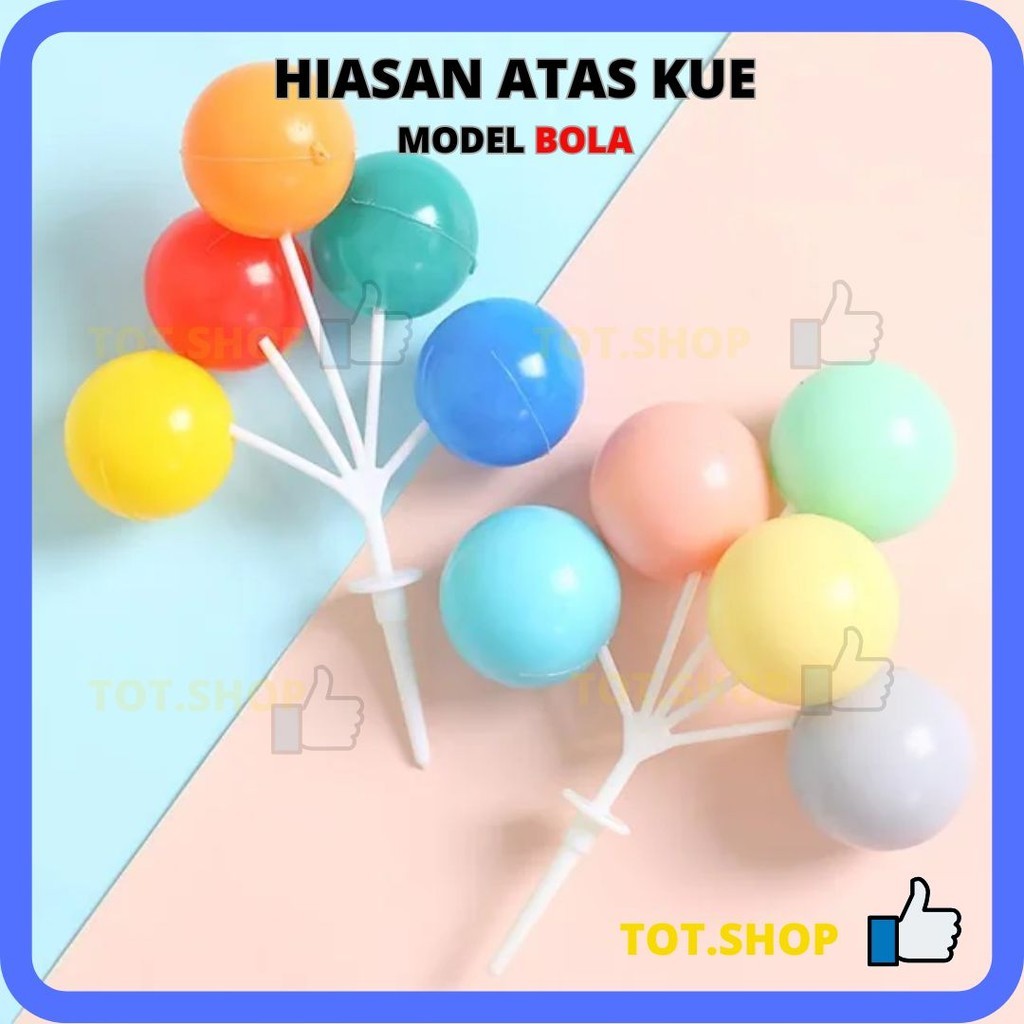

[Min 5] [MODEL BOLA] Hiasan atas kue Cake Top Ball Topper Kue Bentuk Bola Hiasan Dekorasi Kue Ulang Tahun