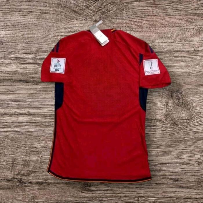 JERSEY BOLA PLAYER ISSUE SPANYOL HOME FULL PATCH PIALA DUNIA 2022 BEST QUALITY