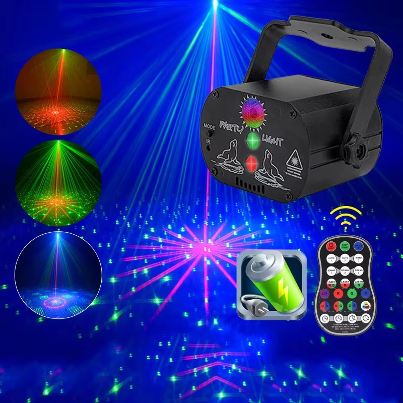 Lampu Disco Laser Ikut Musik Suara Rgb - Lampu Panggung DJ Remote Control Lighting