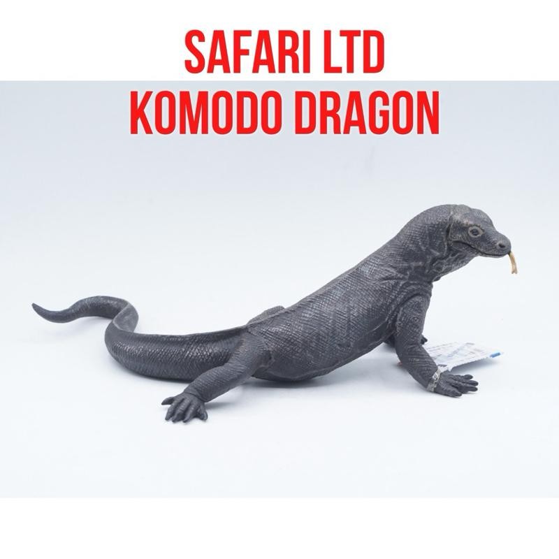 Safari Ltd Komodo Dragon Biawak Komodo Varanus komodoensis Mainan Binatang Miniature Hewan Animal Fi