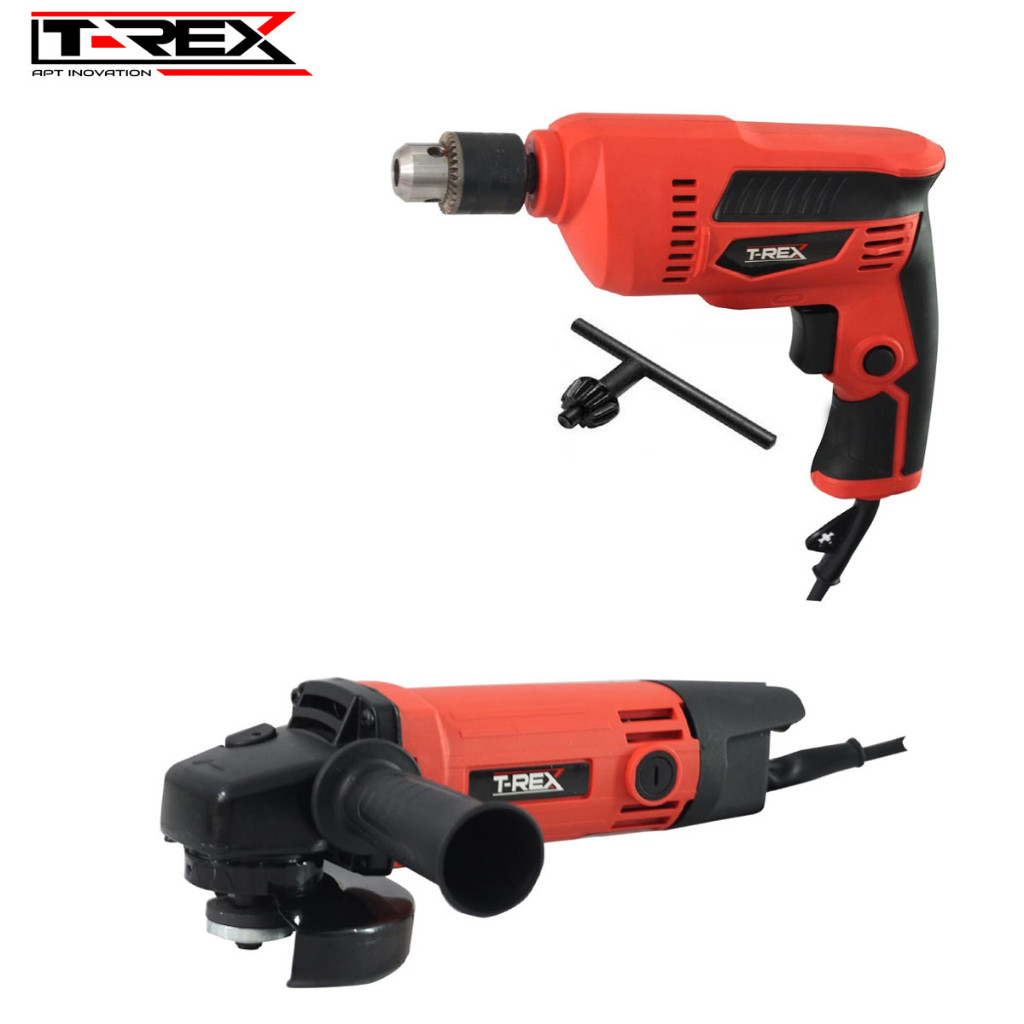 TEAMOR Paket TREX or Maktec MT60 Mesin Bor 10mm & MT90 Mesin Gerinda 4 full tembaga