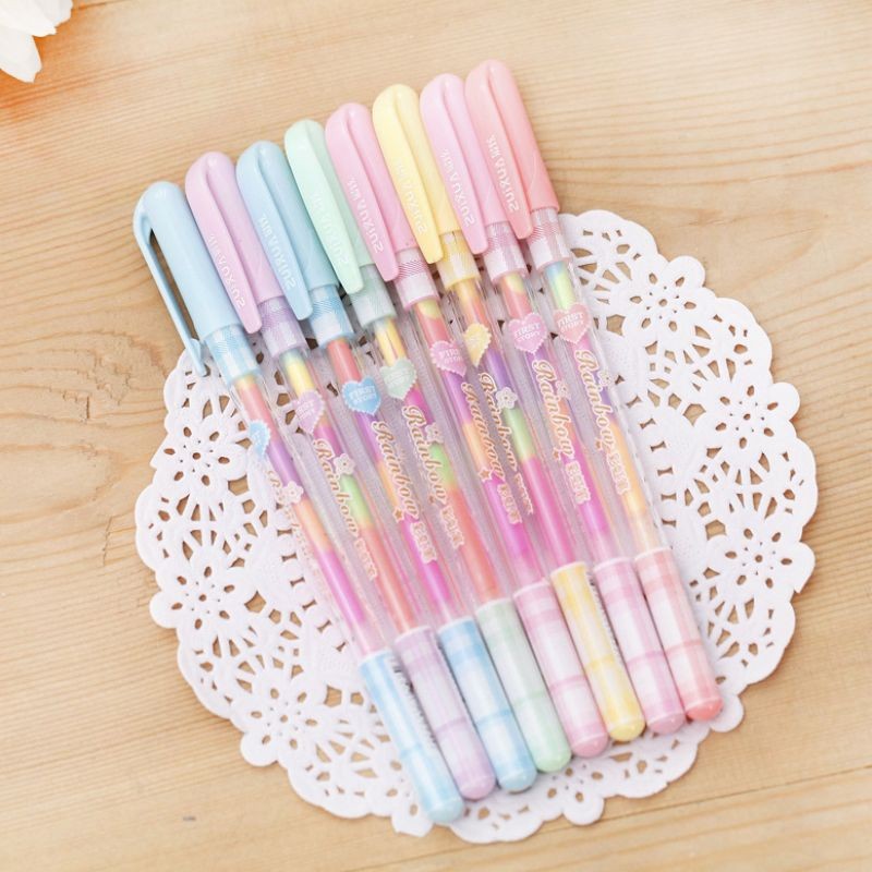 

Lytwtw's Stationery Kawaii Cute Lovely Candy Text Marker Gel Pen Student School Office Supply Change 6 Colors Draw Glitter