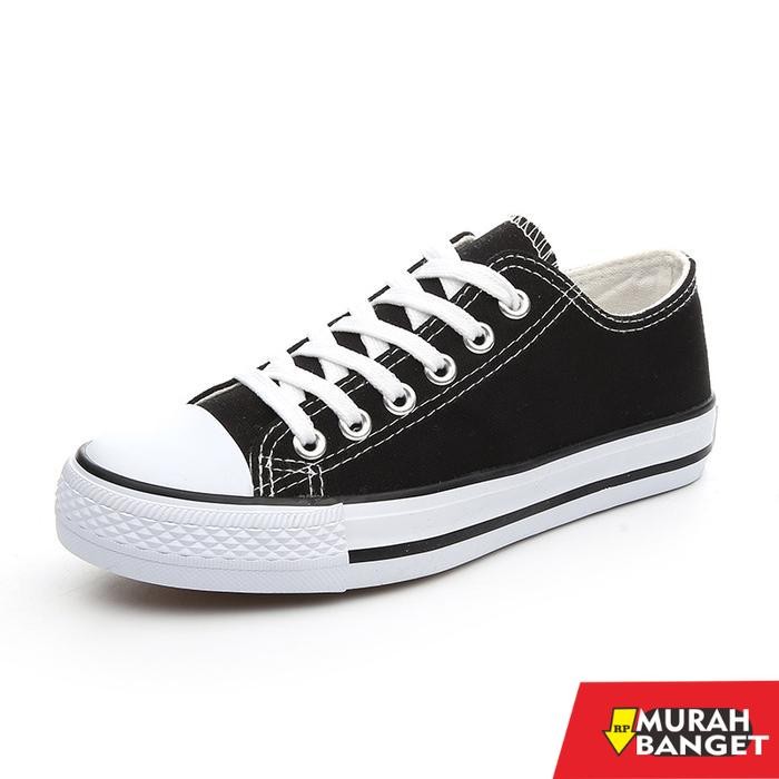 SEPATU SNEAKERS WANITA KASUAL SEPATU SEKOLAH TREND KEKINIAN MURAH IMPORT / COD / SPT-06 - HITAM WANI