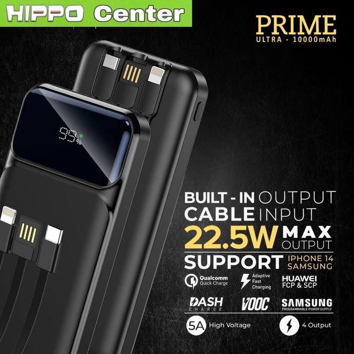 PROMO Hippo Power Bank Prime Ultra PD 22,5W 10000Mah Quick Charging QC4+ Powerbank - PB