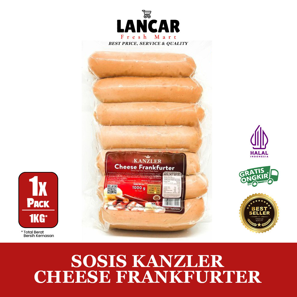 

KANZLER CHEESE FRANKFURTER 1KG / KANZLER SOSIS SAPI & AYAM RASA KEJU 1KG