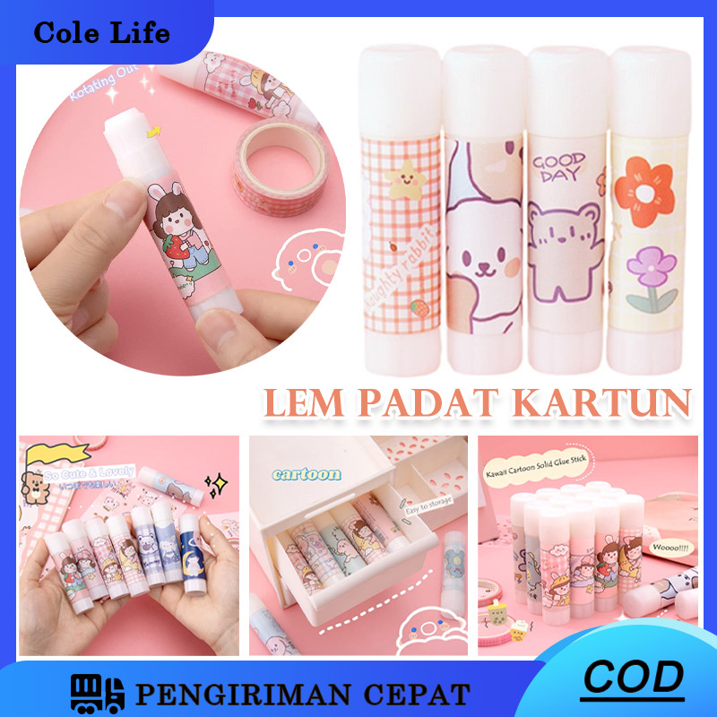 

Lem Padat Kartun Lem Padat Perekat Kuat/CARTOON SOLID GLUE LEM PEREKAT STIK BATANG PUTAR PADAT MOTIF UNIK GLUE STICK
